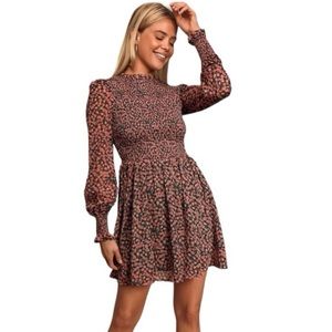 Lulu’s floral skater long sleeve dress